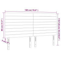 Produktbild för Sänggavel LED taupe 180x5x118/128 cm tyg