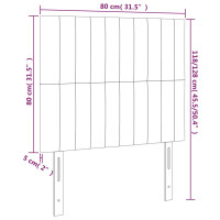 Produktbild för Sänggavel LED blå 80x5x118/128 cm tyg