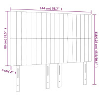 Produktbild för Sänggavel LED gräddvit 144x5x118/128 cm tyg