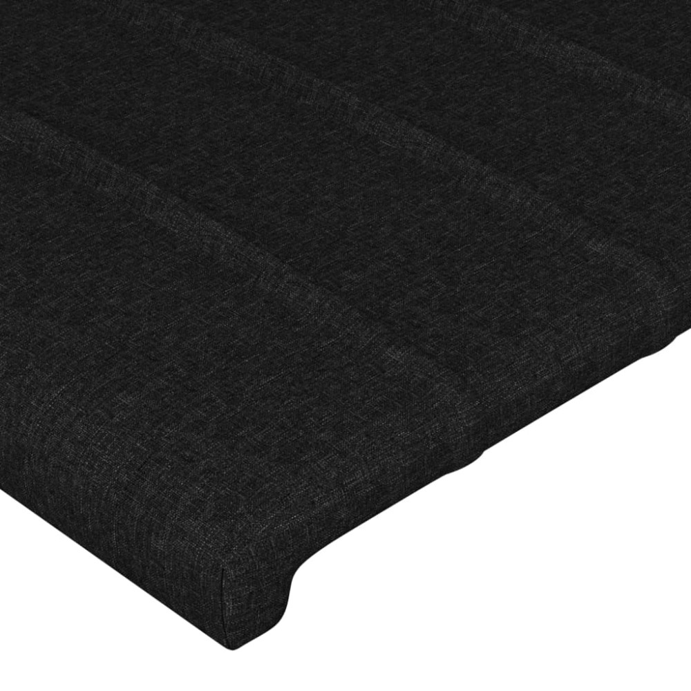 Produktbild för Sänggavel LED svart 200x5x118/128 cm tyg