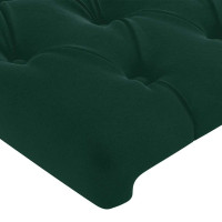 Produktbild för Sänggavel LED mörkgrön 100x7x118/128 cm sammet
