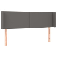 Produktbild för Sänggavel LED grå 147x16x78/88 cm konstläder