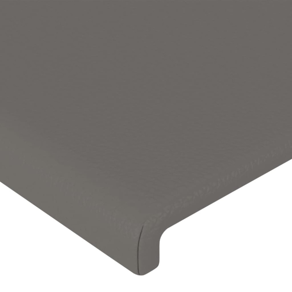 Produktbild för Sänggavel LED grå 147x16x78/88 cm konstläder