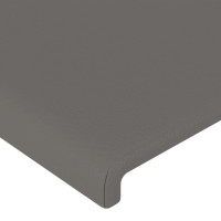 Produktbild för Sänggavel LED grå 147x16x78/88 cm konstläder