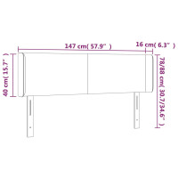 Produktbild för Sänggavel LED grå 147x16x78/88 cm konstläder