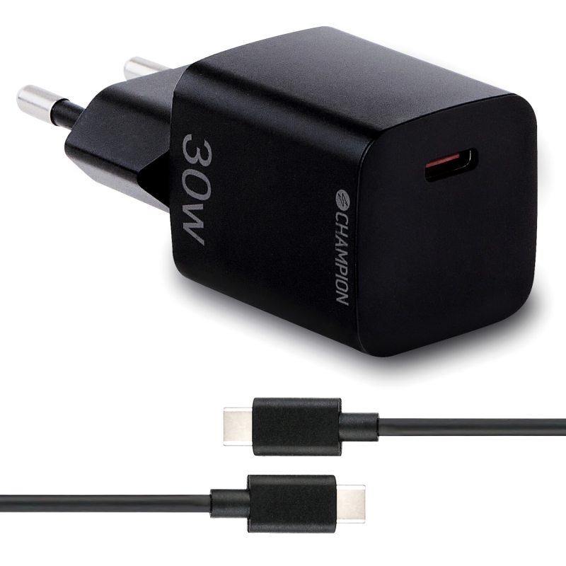 Produktbild för Laddare 30W + USB-C Kabel Svart