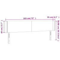 Produktbild för Sänggavel LED svart 183x16x78/88 cm konstläder