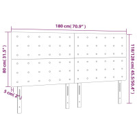 Produktbild för Sänggavel LED svart 180x5x118/128 cm tyg