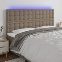 Produktbild för Sänggavel LED taupe 200x5x118/128 cm tyg