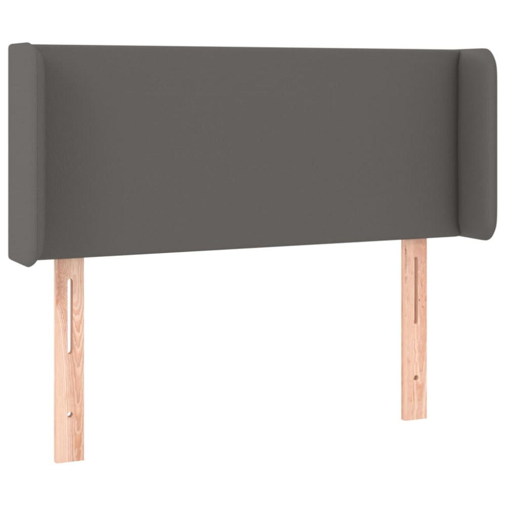 Produktbild för Sänggavel LED grå 103x16x78/88 cm konstläder