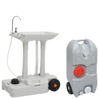 Produktbild för Portabelt campingtvättställ med vattentank