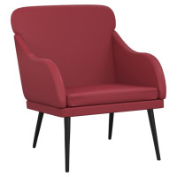 Produktbild för Fåtölj vinröd 63x76x80 cm konstläder