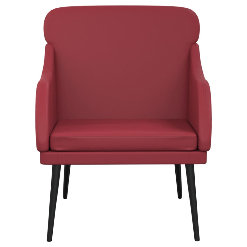 Produktbild för Fåtölj vinröd 63x76x80 cm konstläder
