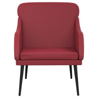 Produktbild för Fåtölj vinröd 63x76x80 cm konstläder