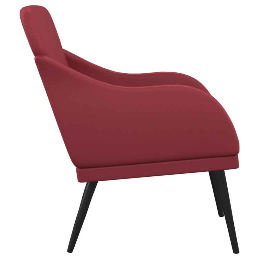 Produktbild för Fåtölj vinröd 63x76x80 cm konstläder