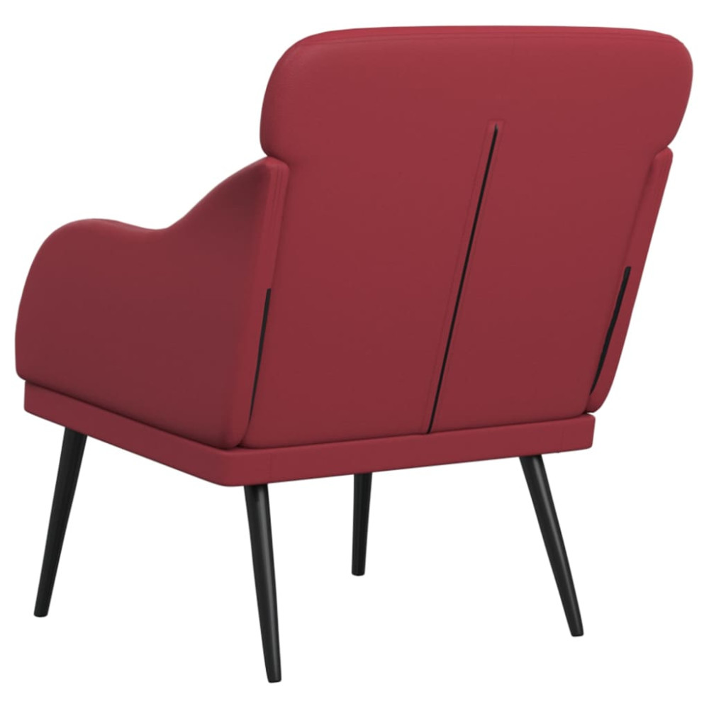 Produktbild för Fåtölj vinröd 63x76x80 cm konstläder