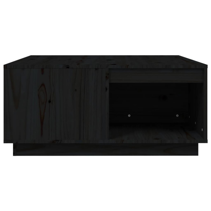 Produktbild för Soffbord svart 80x81x36,5 cm massiv furu
