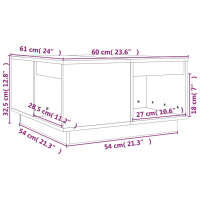 Miniatyr av produktbild för Soffbord 60x61x32,5 cm massiv furu