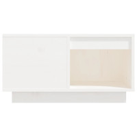 Produktbild för Soffbord vit 60x61x32,5 cm massiv furu