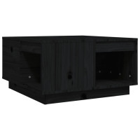 Produktbild för Soffbord svart 60x61x32,5 cm massiv furu