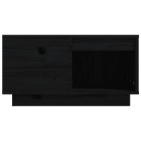Produktbild för Soffbord svart 60x61x32,5 cm massiv furu