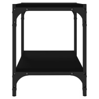 Produktbild för Tv-bänk svart 40x33x41 cm Konstruerat trä och stål