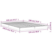 Produktbild för Sängram 120x190 cm massiv furu svart