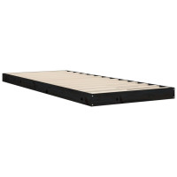 Produktbild för Sängram 75x190 cm massiv furu svart