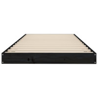 Produktbild för Sängram 75x190 cm massiv furu svart
