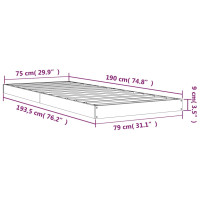 Produktbild för Sängram 75x190 cm massiv furu svart