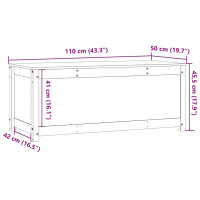 Produktbild för Förvaringslåda honungsbrun 110x50x45,5 cm massiv furu
