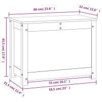 Produktbild för Förvaringslåda grå 60x32x45,5 cm massiv furu
