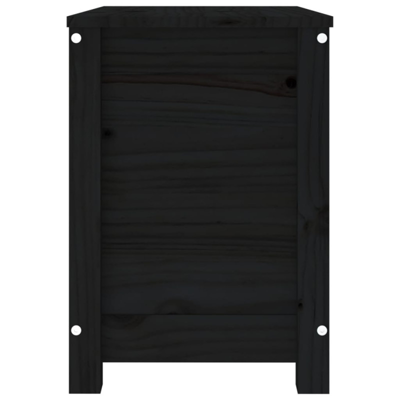 Produktbild för Förvaringslåda svart 60x32x45,5 cm massiv furu