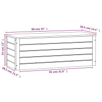 Produktbild för Förvaringslåda vit 89x36,5x33 cm massiv furu