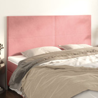 Produktbild för Huvudgavlar 4 st rosa 100x5x78/88 cm sammet