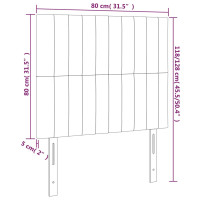 Produktbild för Huvudgavlar 2 st gräddvit 80x5x78/88 cm tyg