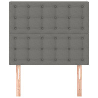 Produktbild för Sänggavel mörkgrå 80x5x118/128 cm tyg
