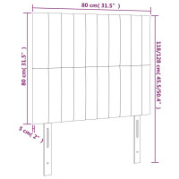 Produktbild för Sänggavel LED mörkgrön 80x5x118/128 cm sammet