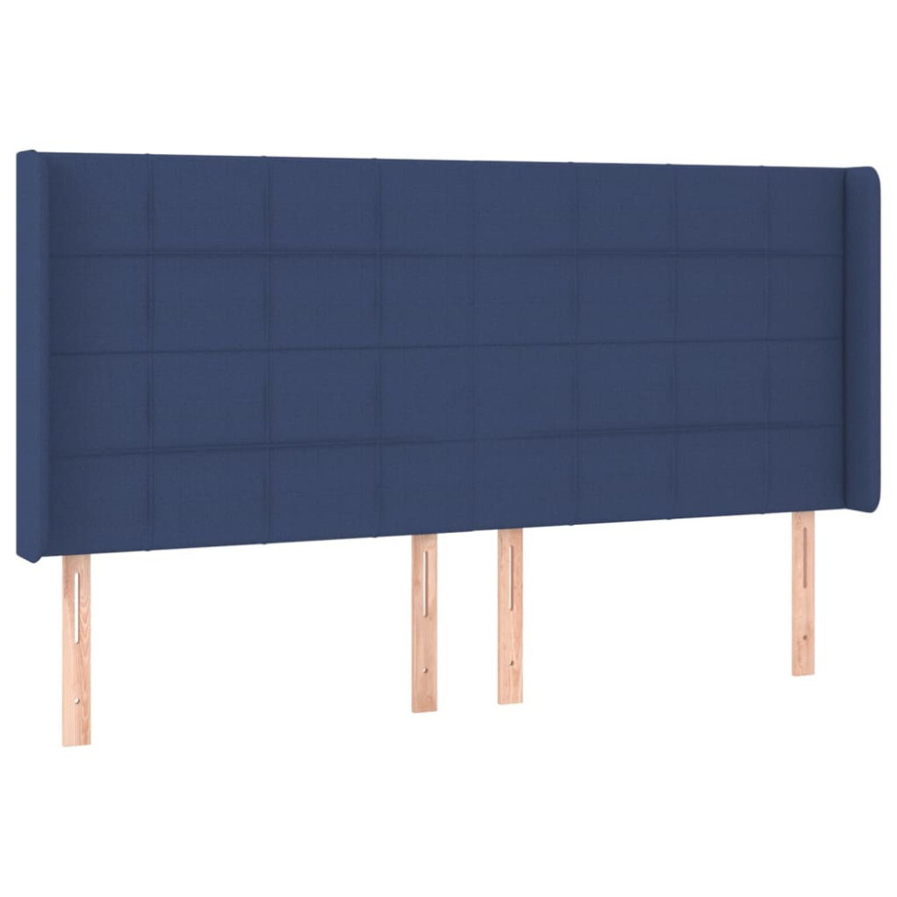 Produktbild för Sänggavel LED blå 163x16x118/128 cm tyg