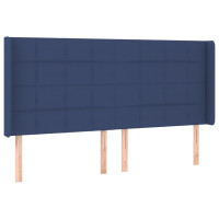 Produktbild för Sänggavel LED blå 163x16x118/128 cm tyg