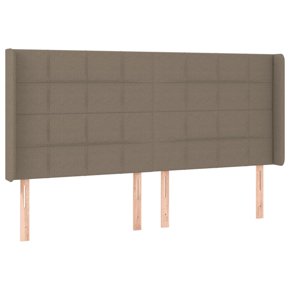 Produktbild för Sänggavel LED taupe 203x16x118/128 cm tyg