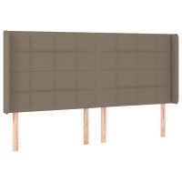Produktbild för Sänggavel LED taupe 203x16x118/128 cm tyg