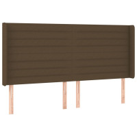Produktbild för Sänggavel LED mörkbrun 183x16x118/128 cm tyg