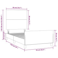 Produktbild för Sängram utan madrass mörkgrön 90x190 cm sammet
