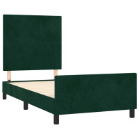 Produktbild för Sängram utan madrass mörkgrön 90x190 cm sammet