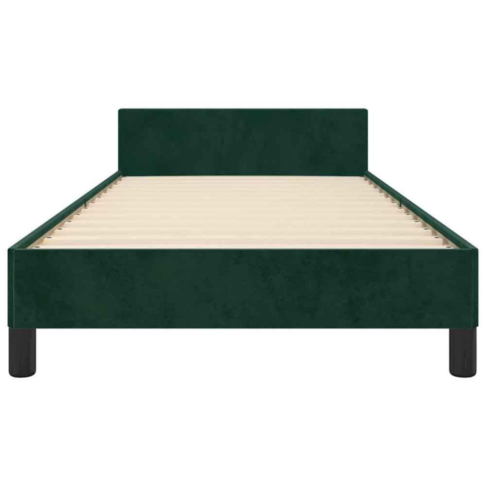 Produktbild för Sängram utan madrass mörkgrön 90x190 cm sammet