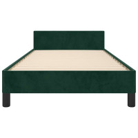 Produktbild för Sängram utan madrass mörkgrön 90x190 cm sammet