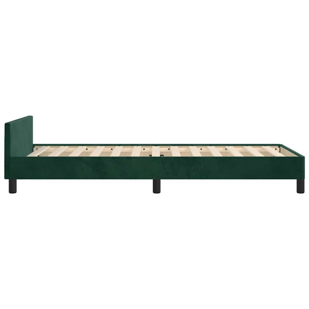 Produktbild för Sängram utan madrass mörkgrön 90x190 cm sammet