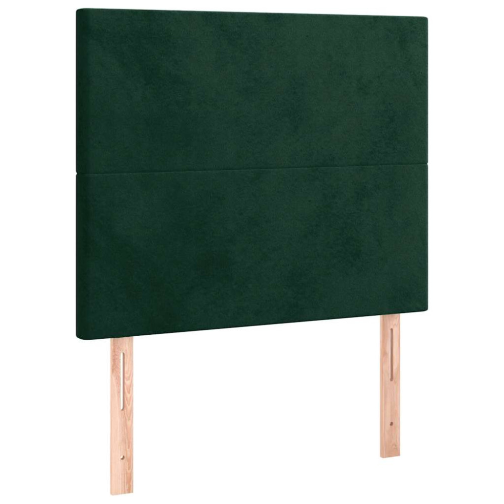 Produktbild för Sängram utan madrass mörkgrön 90x190 cm sammet