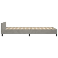 Produktbild för Sängram utan madrass ljusgrå 90x190 cm sammet